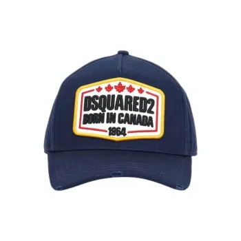 DSQUARED 2 Maxi Logo Patch Distressed Baseball Cap