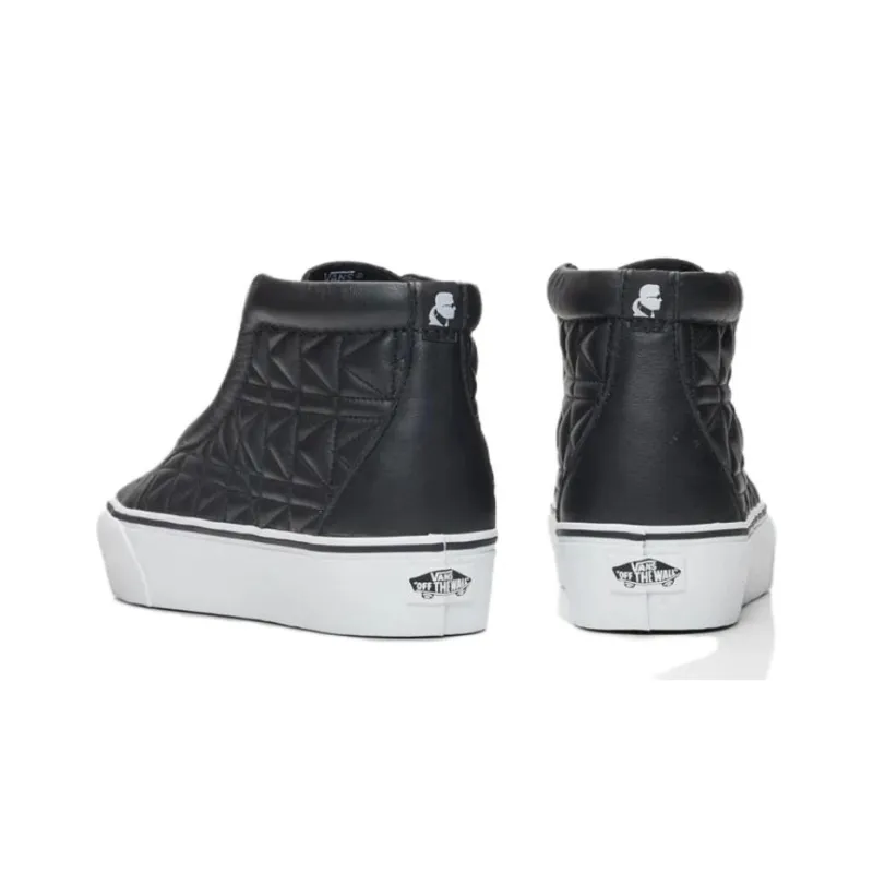 Vans SK8 Hi Laceless Platform Karl Lagerfeld Quilt 'Black White'-2