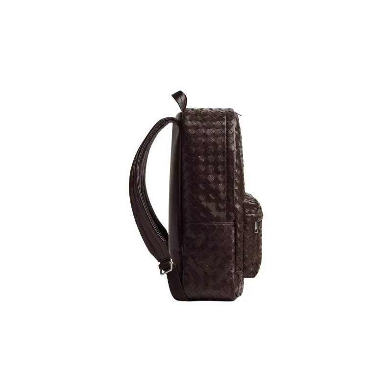 Bottega Veneta Cow Leather Backpack Medium Size Men's Chocolate Brown-1