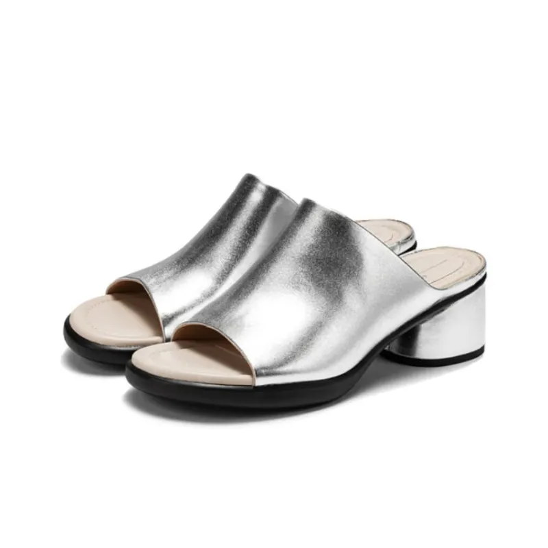 Ecco Massage Antibacterial Quick Dry Slide Slippers Women's Silver-4