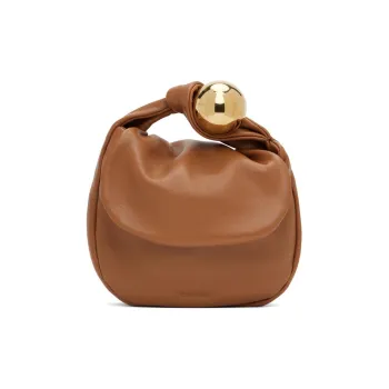 JIL SANDER Grained Lambskin Clutch Small Size Women's Tan