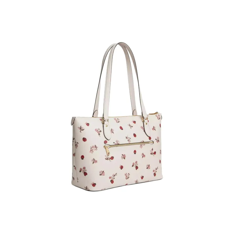 COACH Gallery Coated Canvas Tote Bag Shopping Bag Shoulder Bag Handbag Large Size Women's Gold & Chalk Multicolor-1