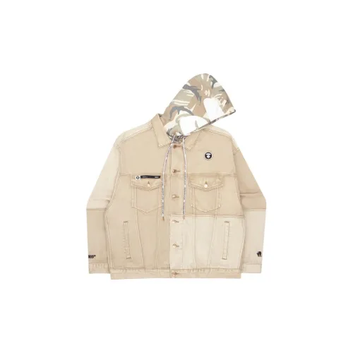 Aape Denim Jackets Men Khaki