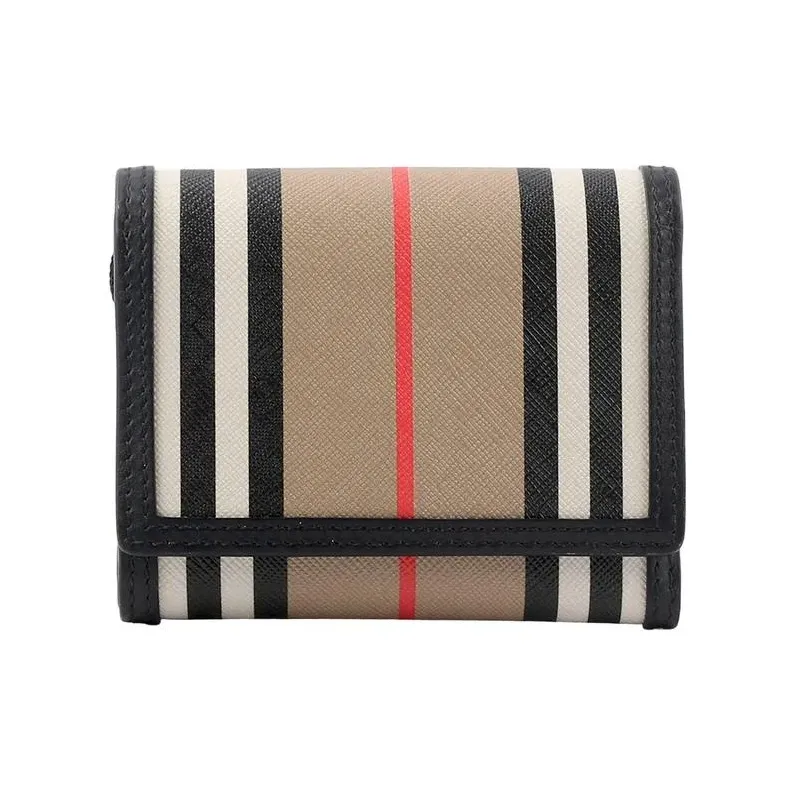 Burberry Canvas With Leather Wallet Women's Beige & Brown Black-0