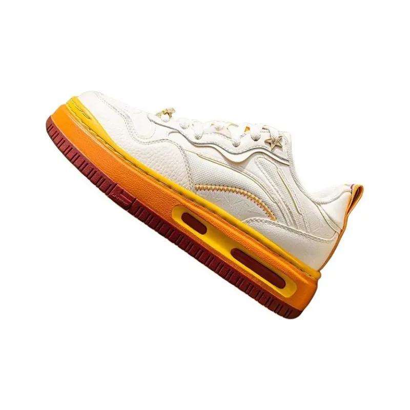 LiNing Future C1 Anti Slip Wear Resistant Low Top Skateboard Shoes Women's Vanilla White-2