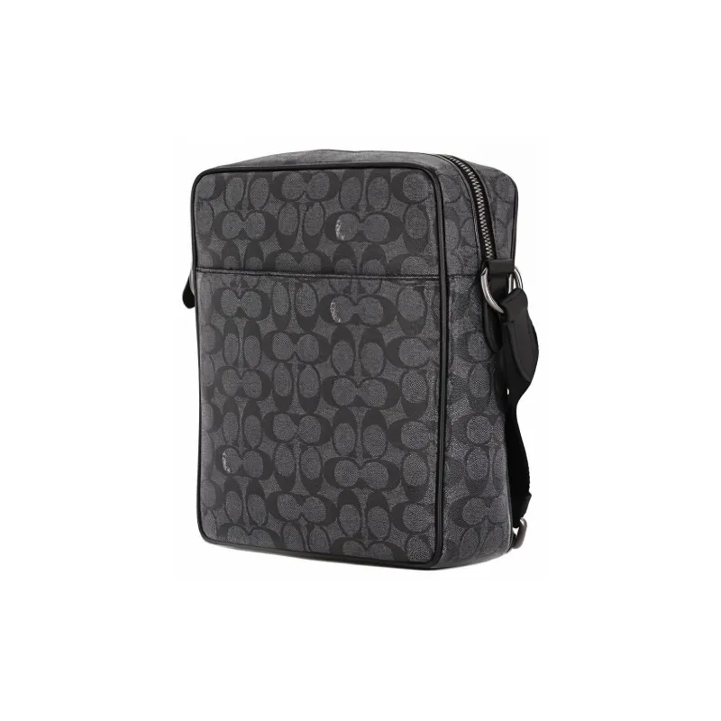 COACH Metropolitan Coated Canvas Messenger Bag Shoulder Bag Crossbody Bag Large Size Unisex Black-1