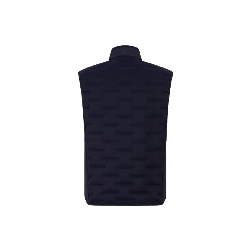 BOGNER Solid Color Stand Collar Zip Closure Welted Sleeveless Down Jacket Men's Sea Blue-1