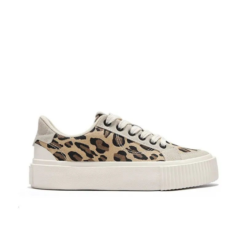 Feiyue Low-Top Canvas Shoes Women's Leopard Print Gray-1