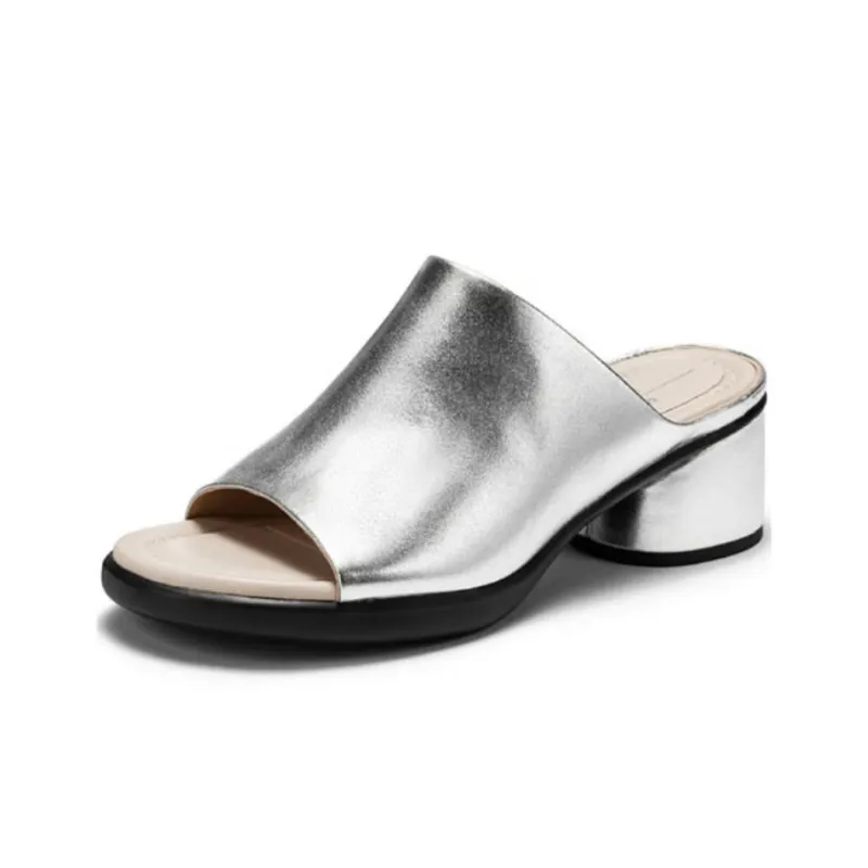 Ecco Massage Antibacterial Quick Dry Slide Slippers Women's Silver-2