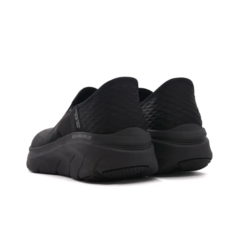 Skechers D'lux Walker Hands Free Slip Ins Lightweight Low Top Casual Shoes Men's All Black-4