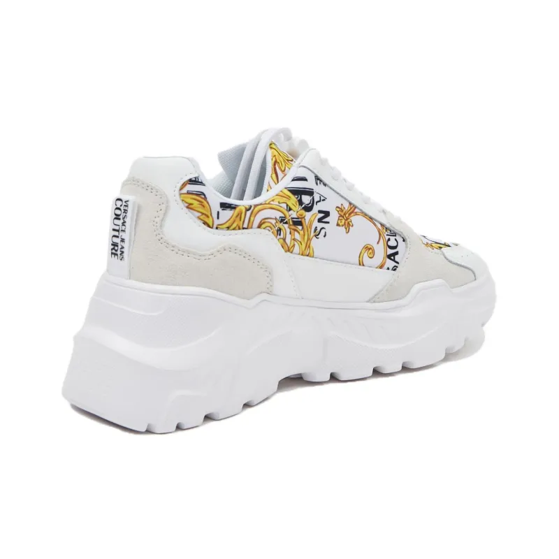 VERSACE JEANS Couture Anti Slip Wear Resistant Low Top Casual Shoes Women's White-3