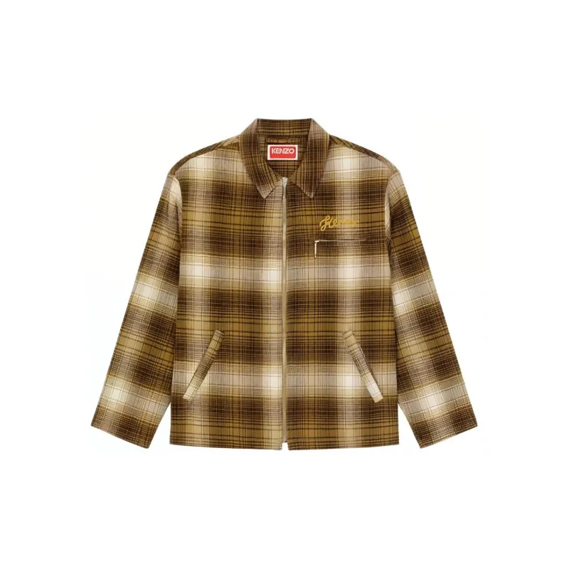 KENZO Plaid-check Cotton Shirt Jacket - POIZON