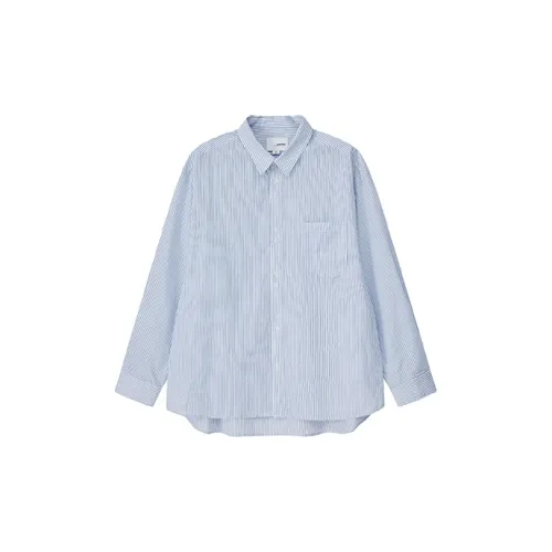 YOSHIYOYI Shirts Unisex Blue/White Stripes