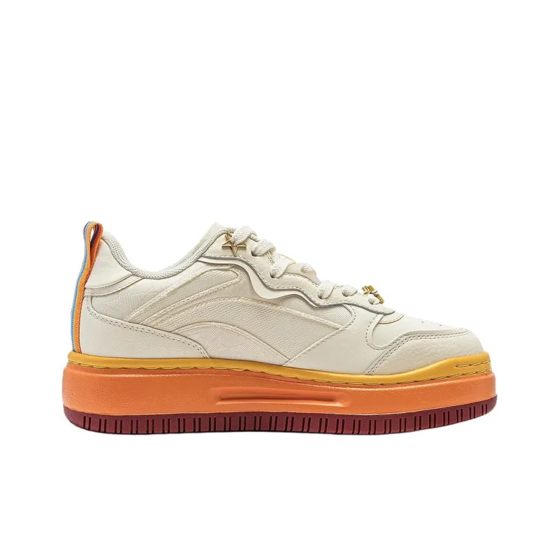 LiNing Future C1 Anti Slip Wear Resistant Low Top Skateboard Shoes Women's Vanilla White-3