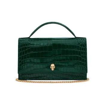 Alexander McQueen Calfskin Shoulder Bag, Crossbody Bag, Handbag Women's Emerald
