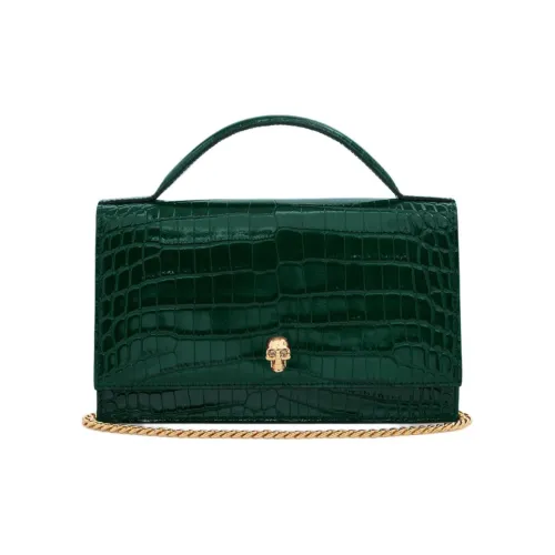 Alexander McQueen Calfskin Shoulder Bag, Crossbody Bag, Handbag Women's Emerald
