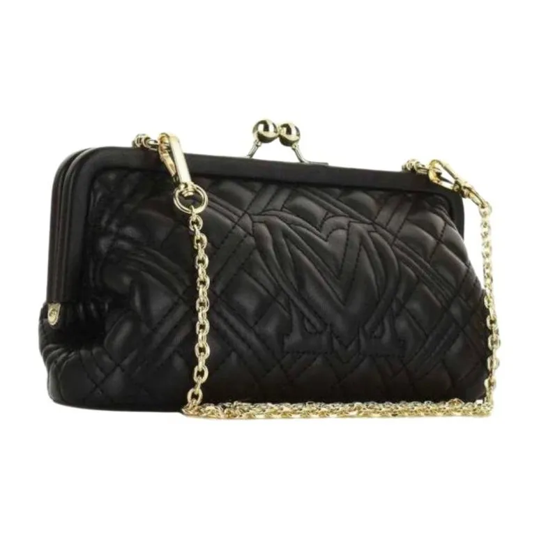 LOVE MOSCHINO Polyurethane Clutches Shoulder Bag Crossbody Bag Women's Black-3