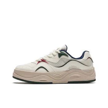 Anta Seaweed Height Increasing Lightweight Low Top Skateboard Shoes Men's Beige White Green
