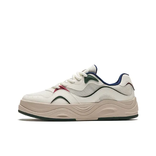 Anta Seaweed Height Increasing Lightweight Low Top Skateboard Shoes Men's Beige White Green