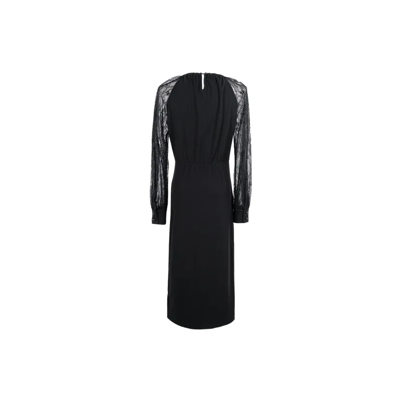 MISSSHINE Long Sleeved Dresses Women's Black-1
