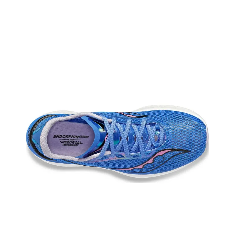 Saucony Endorphin Pro 3 Cushioned Wear Resistant Waterproof And Breathable Low Top Running Shoes Women's Blue-3