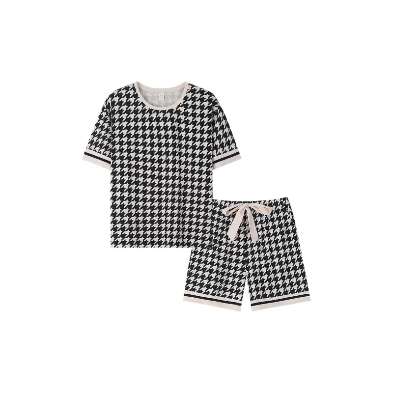 Sha Qian Pajama Set Summer Women's Black-0