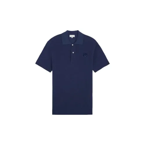 Maison Kitsune Polo Shirts Men Ink Blue