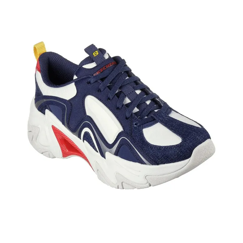 Skechers Stamina V3 Chunky Sneakers Women's Low Top Blue Red-3