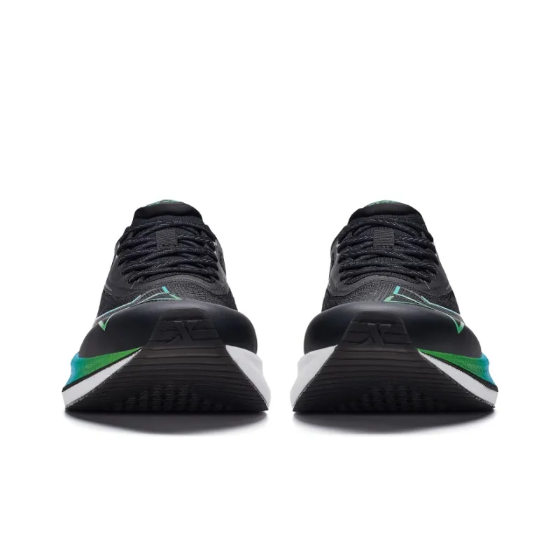 XTEP Two Thousand Kilometers 2.0 Cushioning, Wear Resistant Low Top Racing Running Shoes Men's Black/Scallion Green-5