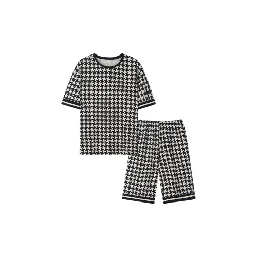 Sha Qian Pajama Set Summer Men's Black