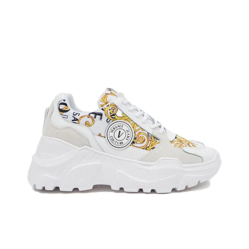 VERSACE JEANS Couture Anti Slip Wear Resistant Low Top Casual Shoes Women's White-1