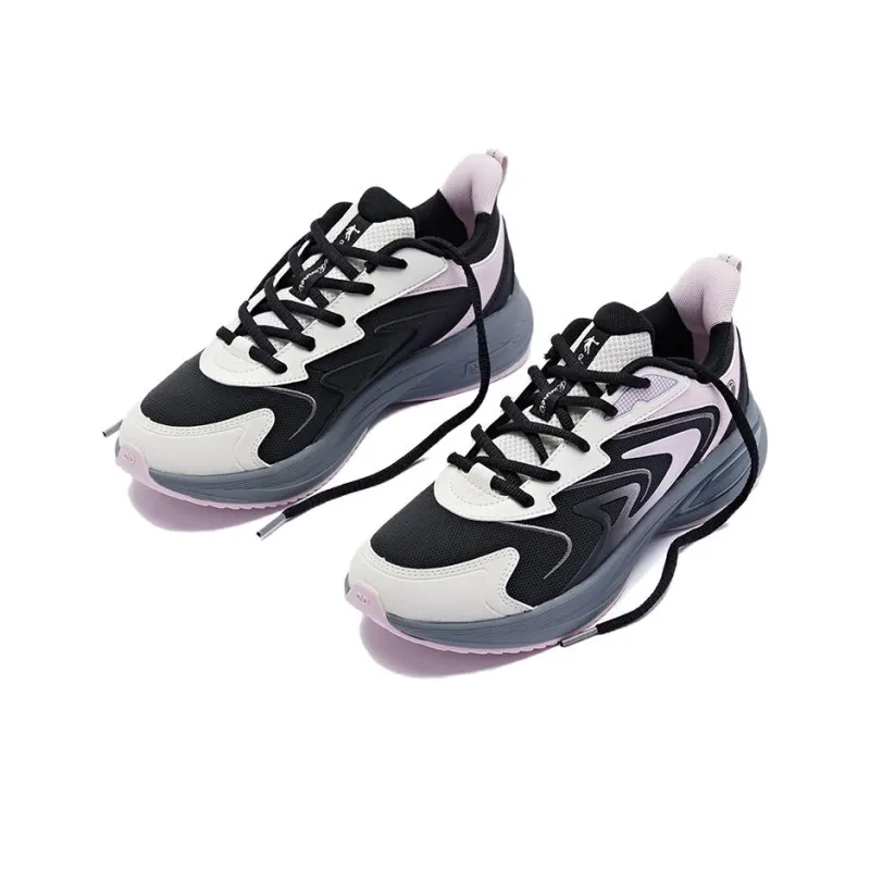 QIAODAN Cushioning Anti-Slip And Wear-Resistant Low-Top Running Shoes Women's Purple Black-4