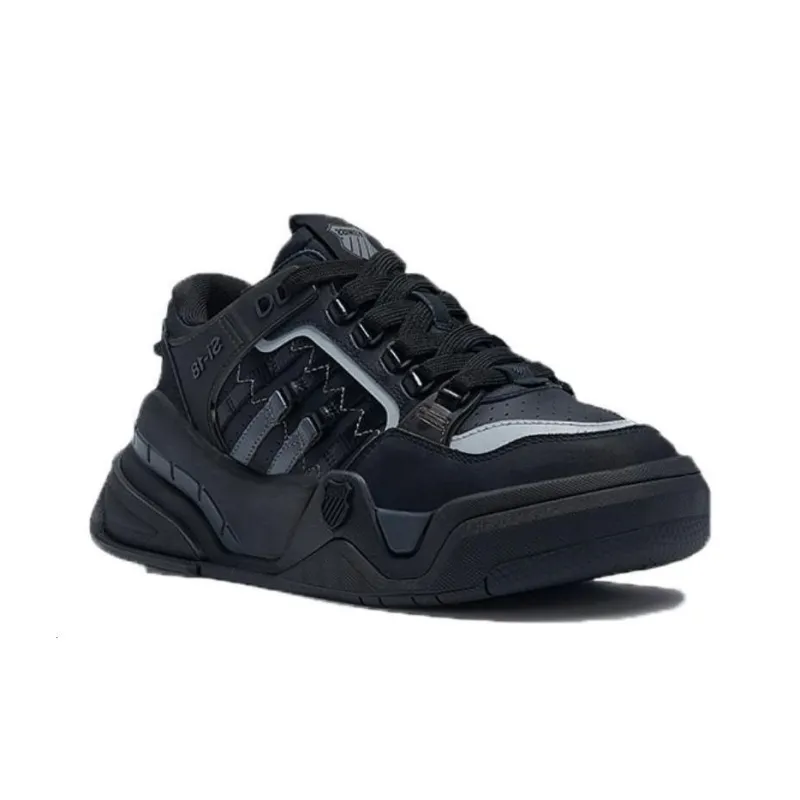 KSWISS Shock Absorbers With Slip Resistant And Abrasion Resistant Properties Low Top Casual Shoes Unisex Black Gray-1