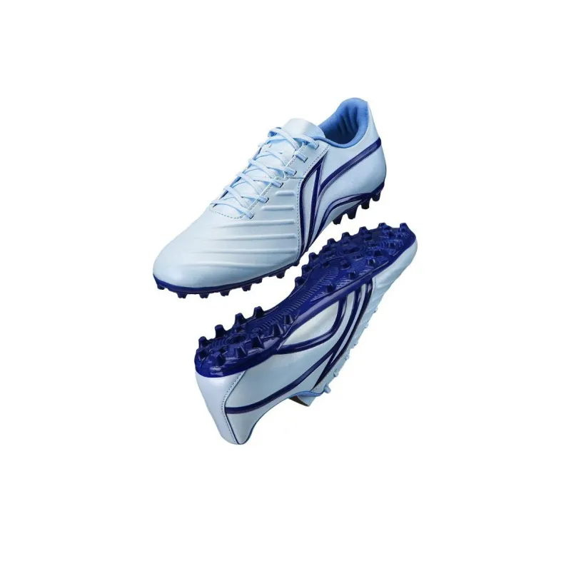 LiNing AG Rubber Short Studs Artificial Ground Cushioning Anti Slip And Wear Resistant Soccer Shoes Men's Blue White-2