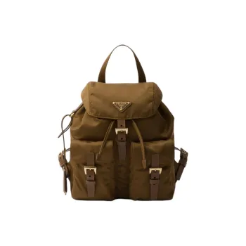 PRADA Re-Nylon Fabric Backpack Small Size Women's Khaki Green