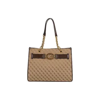 GUESS Eco Leather One Shoulder Handbag Tubas Women's Brown