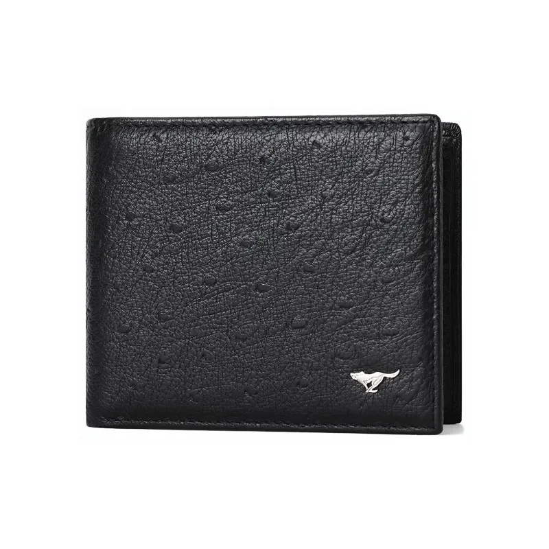 SEPTWOLVES Top Grain Sheepskin Wallets With Money Clip Unisex Black-17