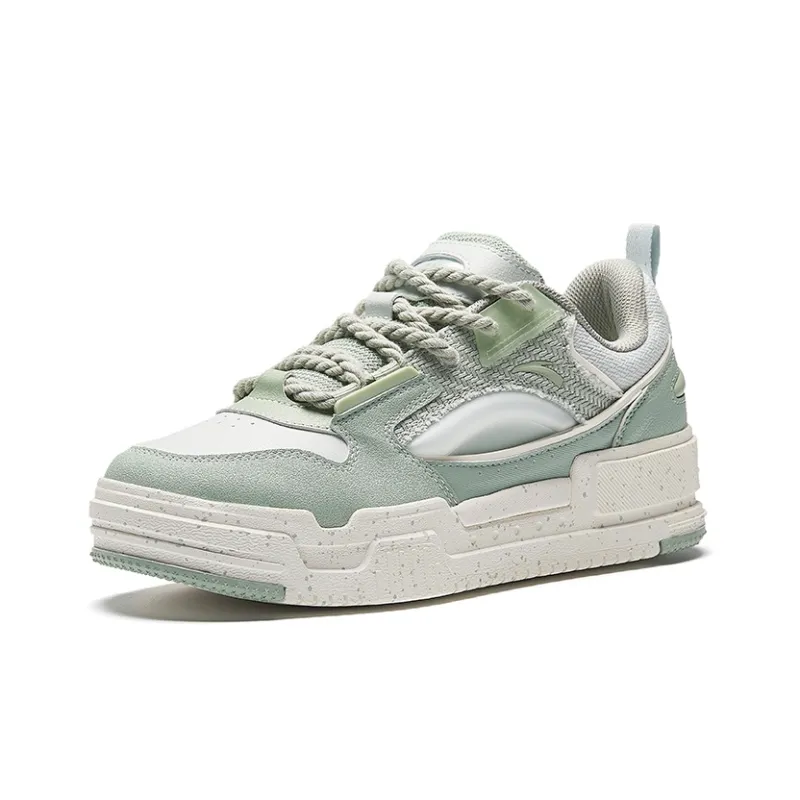 Anta Micro Sugar Anti-Slip And Wear-Resistant Height Increasing Low-Top Skateboard Shoes Men's Gray Green-1