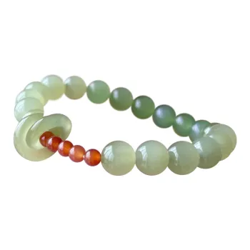 GOLDFISH ALLEY Bracelets Pale Greenish White Jade Women's
