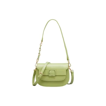 YEARCON Synthetic Leather Saddle Bags Shoulder Bags Women's Green/Apricot