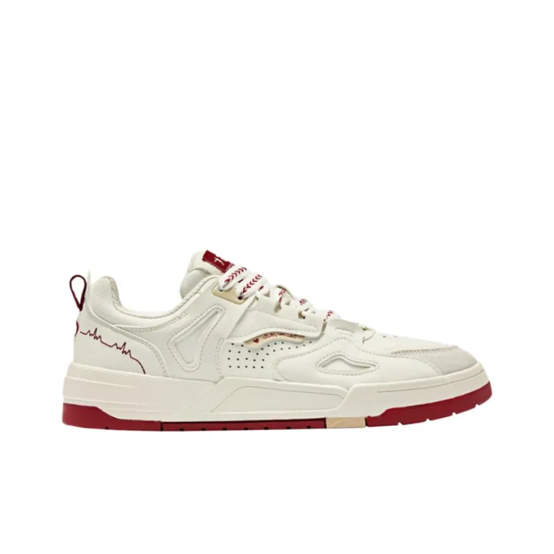 QIAODAN Inheritance 1.0 Skateboard Shoes Men Low Top White Red-1