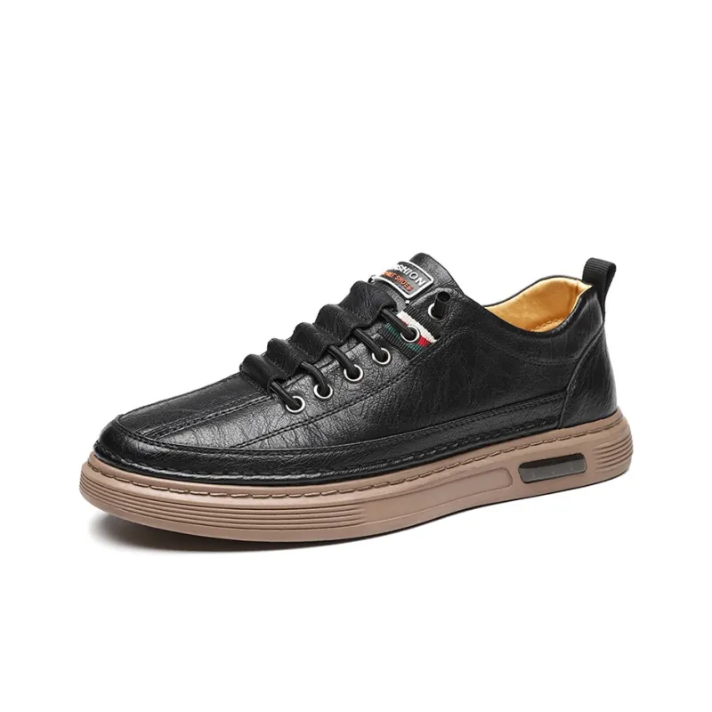 Poitulas Casual Shoes Men Low Top Black/Brown-2