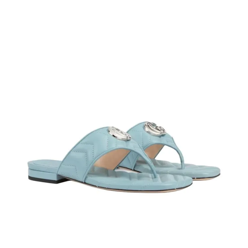GUCCI GG Flip Flops Women's Blue-1
