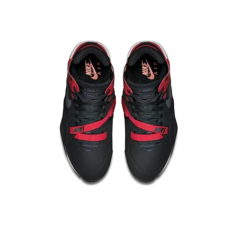 Nike Air Trainer 91 Cushioning Wear Resistant High Top Training Shoes Men's Black Red-3