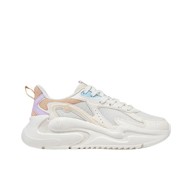 361° Cushioning Wear-Resistant Low-Top Casual Shoes Women's White Orange Purple-1