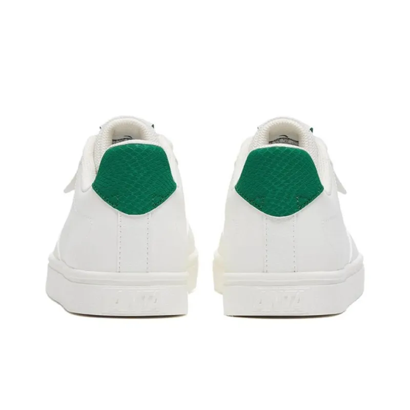 Anta Basic Anti Slip Wear Resistant Low Top Skateboard Shoes Men's White Green-3