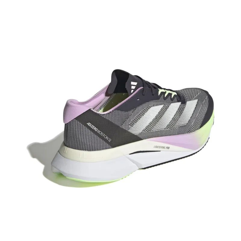 Adidas Adizero Boston 12 Aurora Black Zero Metalic Green Spark-3