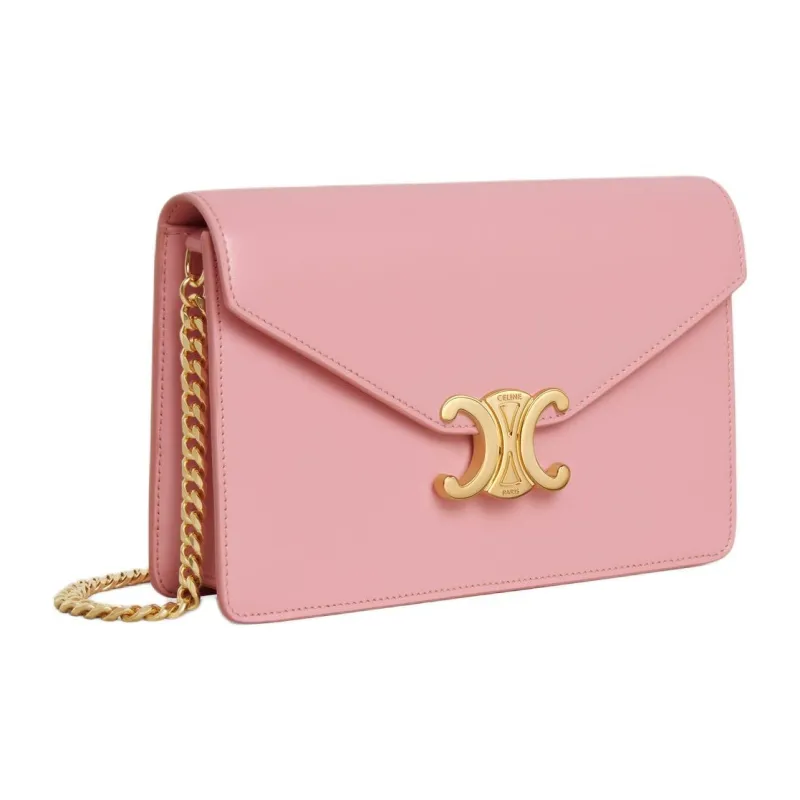 CELINE Shiny Calfskin Wallet Women's Rose Pink-1