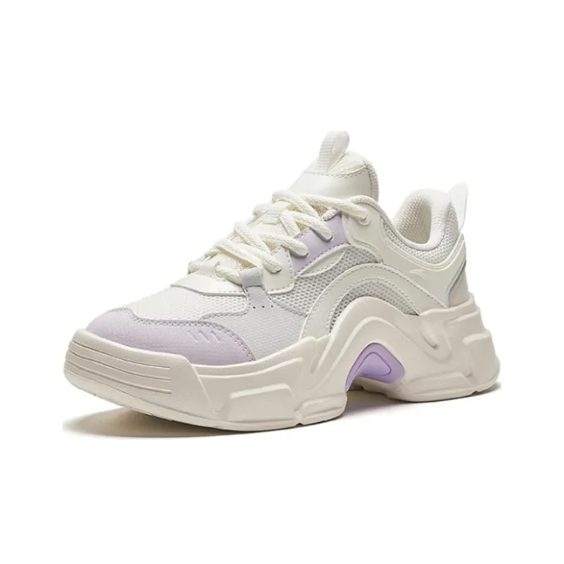 Anta Low-Top Casual Shoes Women's White Purple-1