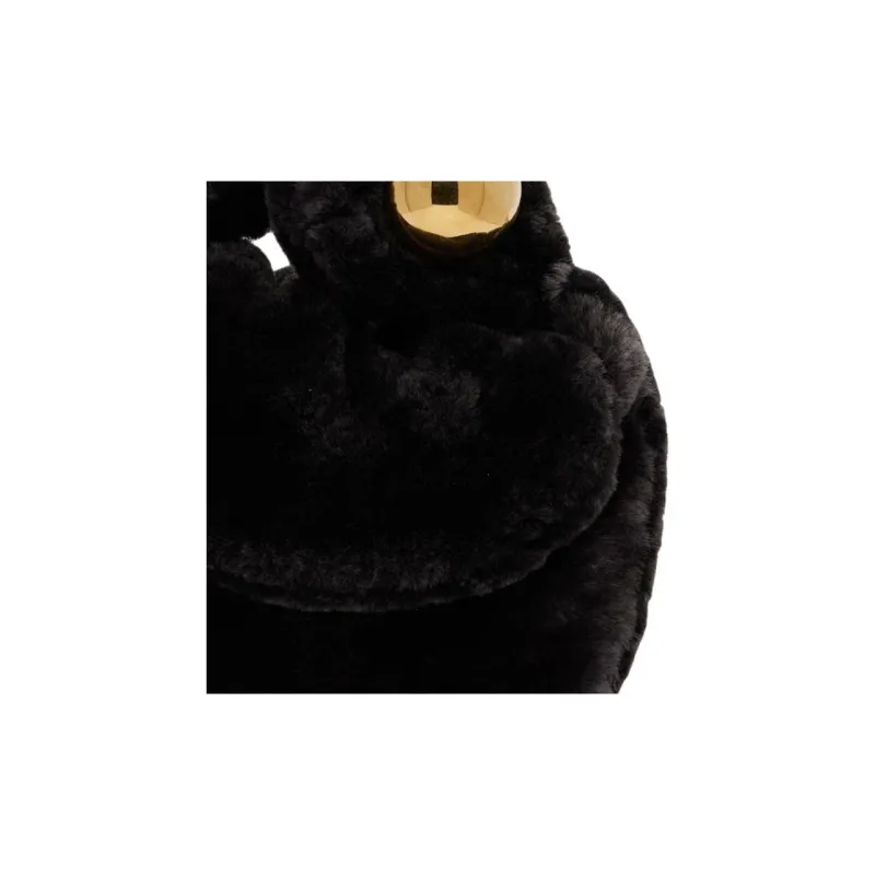 JIL SANDER Sheared Wool Clutch Small Size Women's Black-3